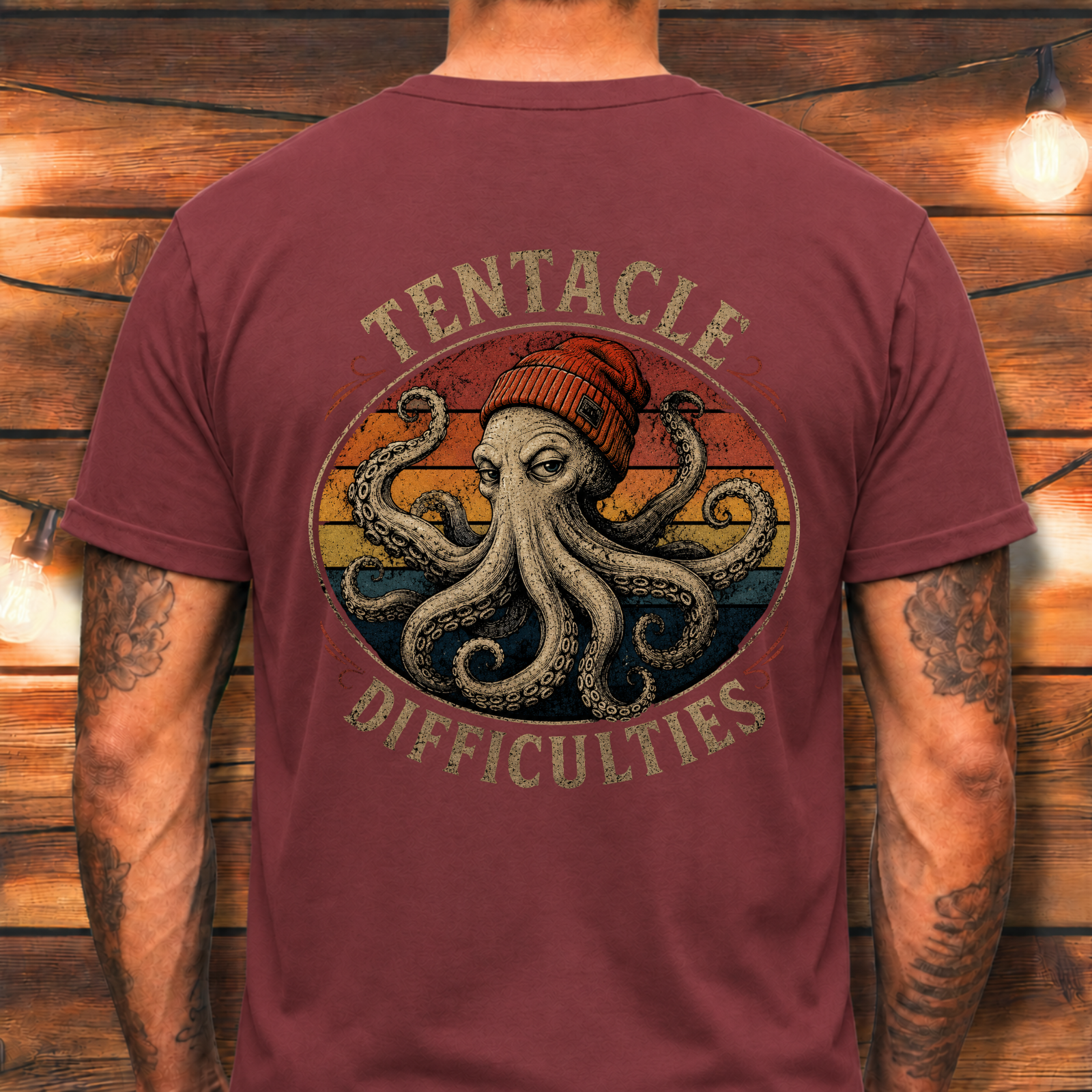 Tentacle Difficulties Back Print Tee