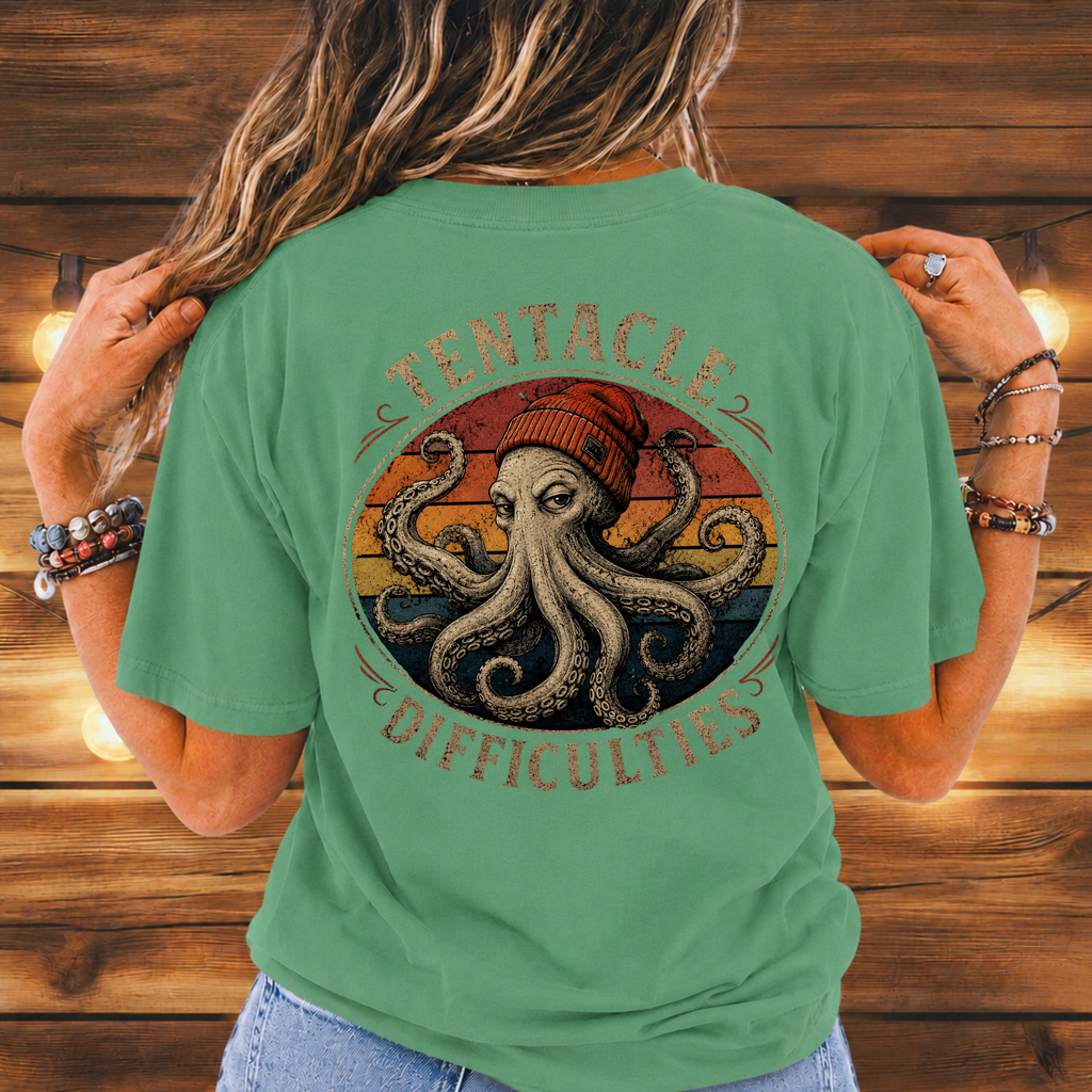 Tentacle Difficulties Back Print Tee