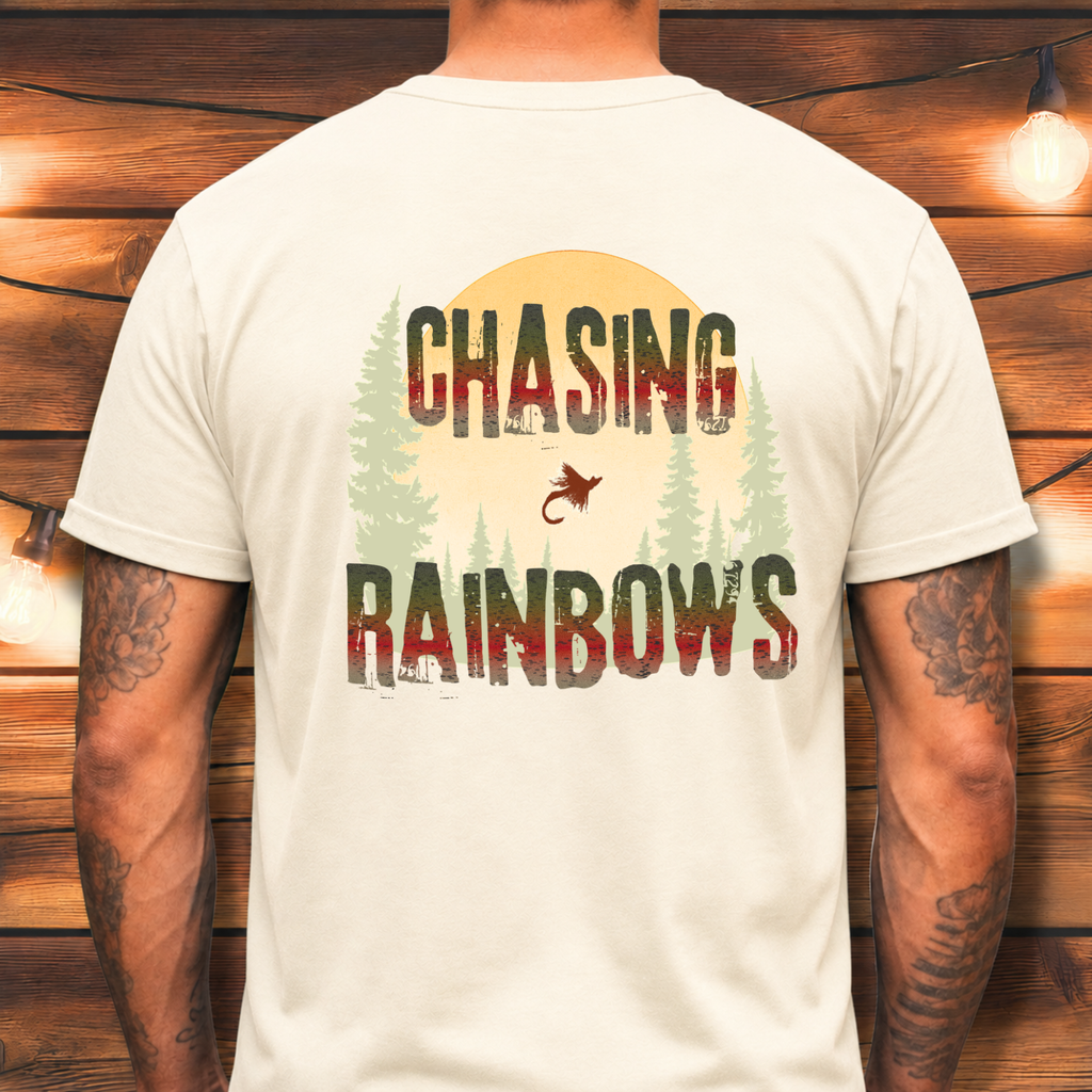 Chasing Rainbows Fly Fishing T-Shirt