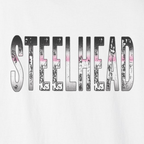 “STEELHEAD” graphic artwork preview with distressed, vintage-style lettering.