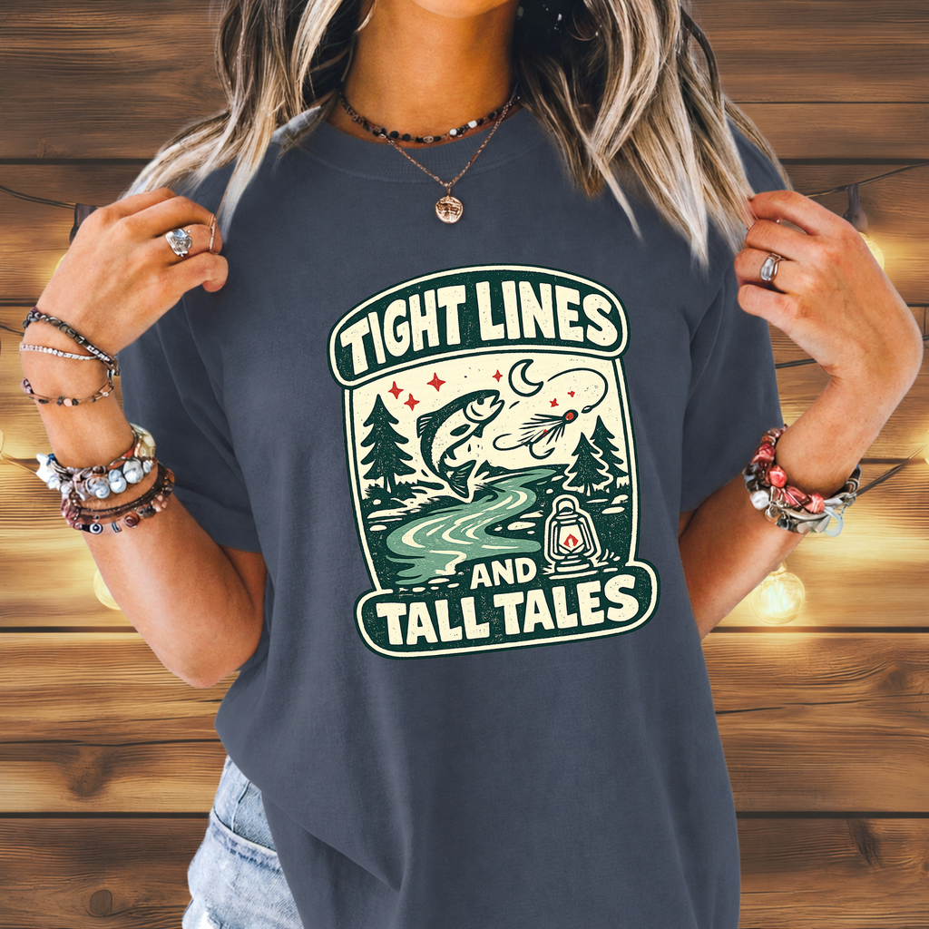 Tight Lines and Tall Tales Fishing T-Shirt