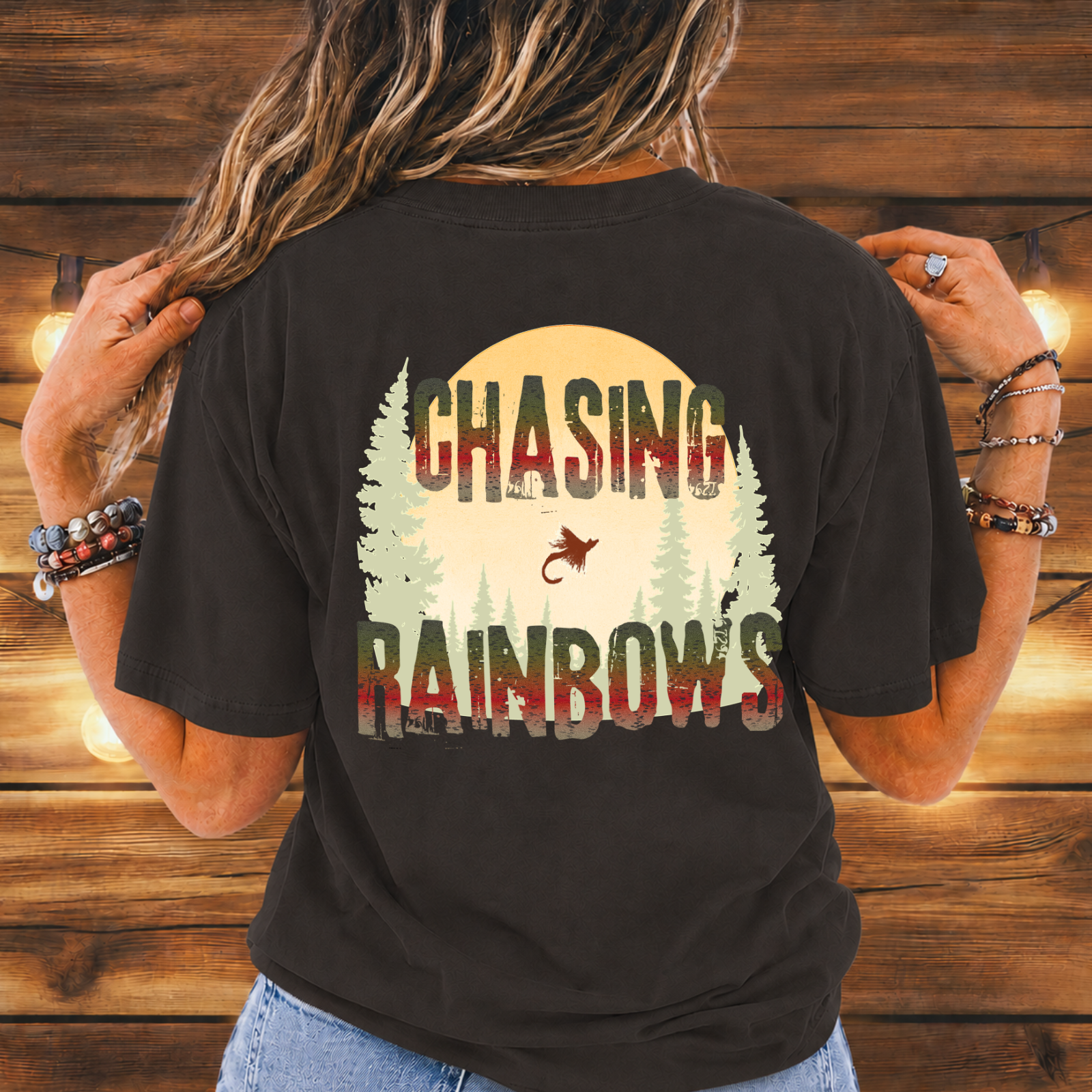 Chasing Rainbows Fly Fishing T-Shirt
