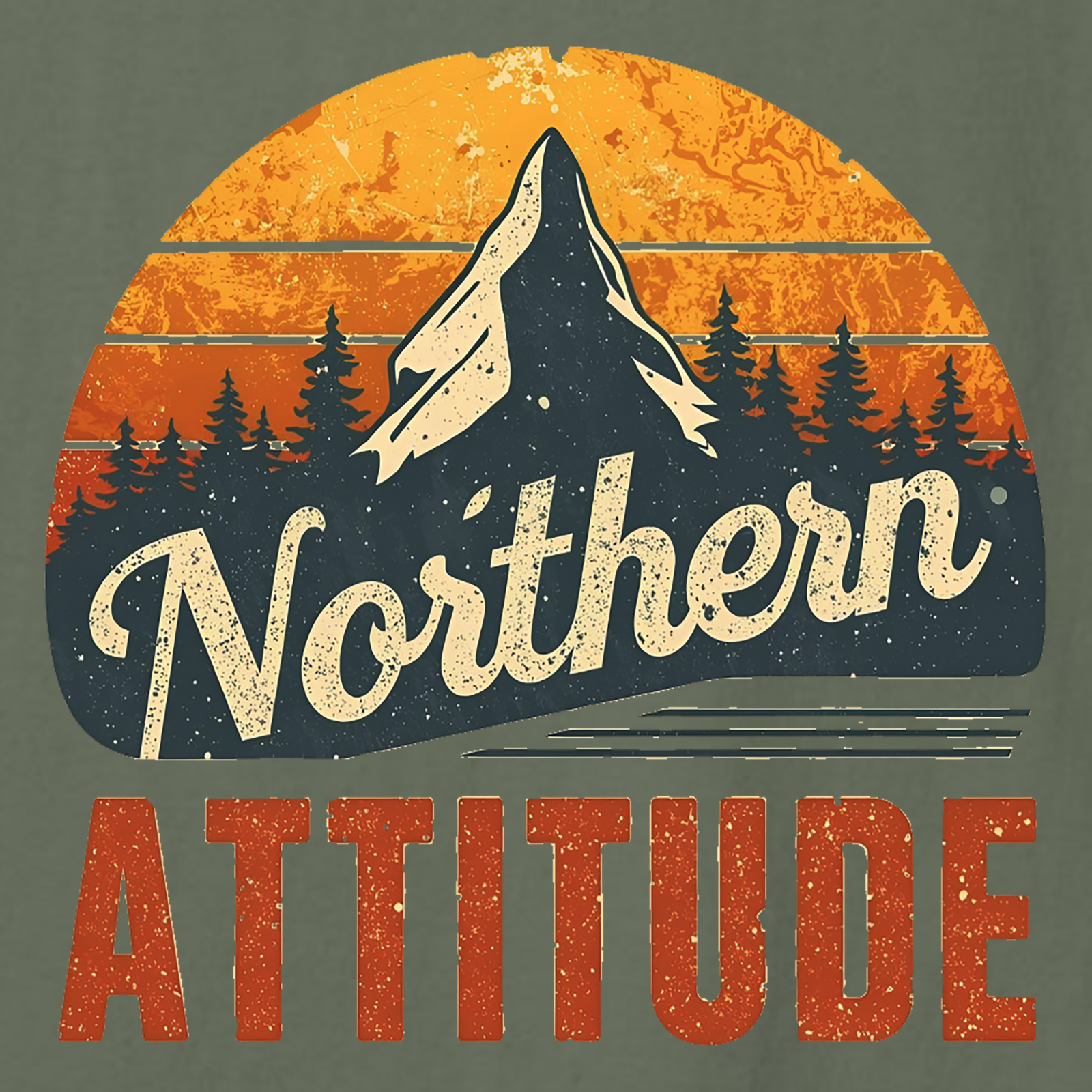 Northern Attitude Retro Mountain T-Shirt | Comfort Colors Graphic Tee