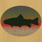 Trout Skin Back Print T-Shirt | Vintage Oval Trout Fishing Tee