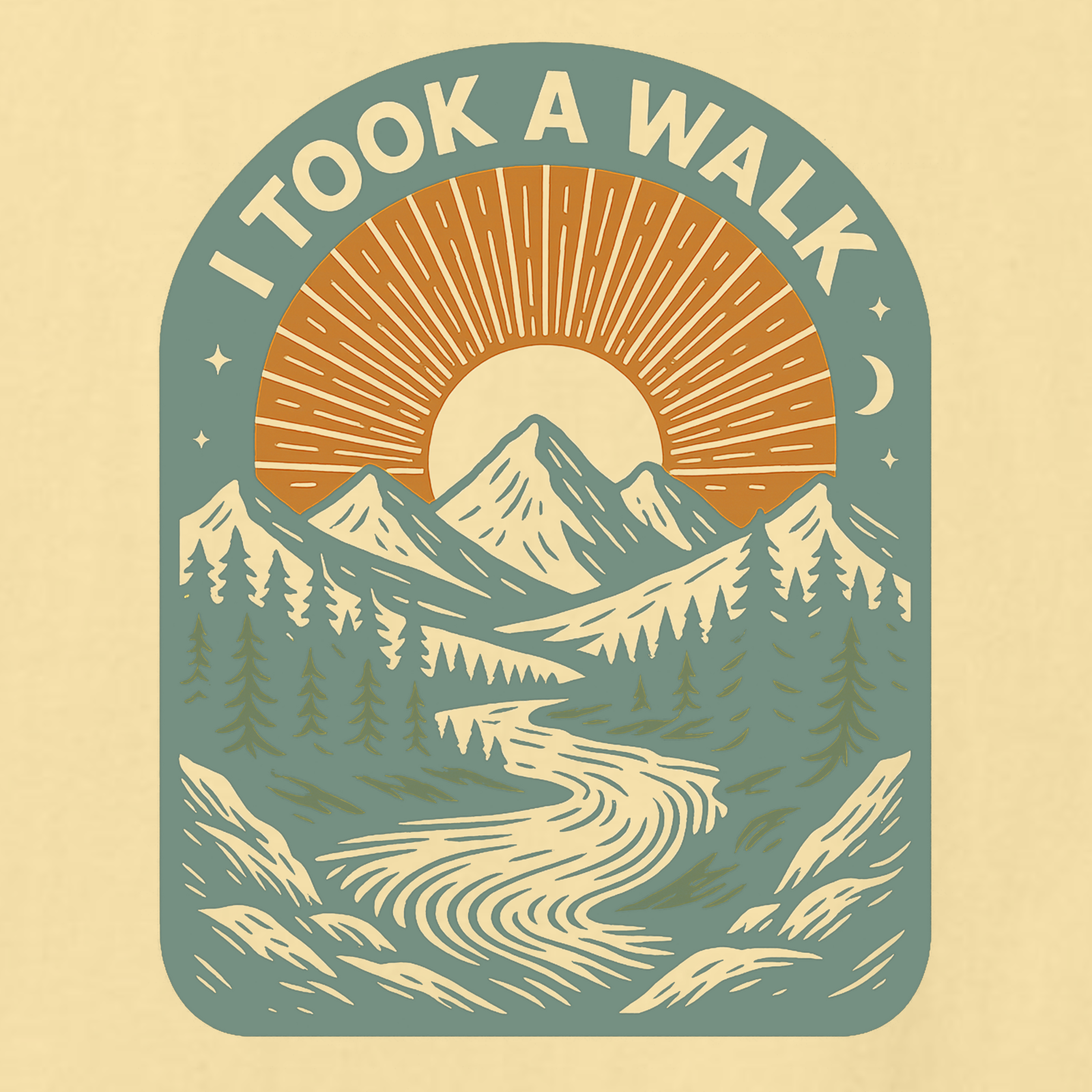 I Took a Walk T-Shirt — Vintage Mountain Scenic Tee
