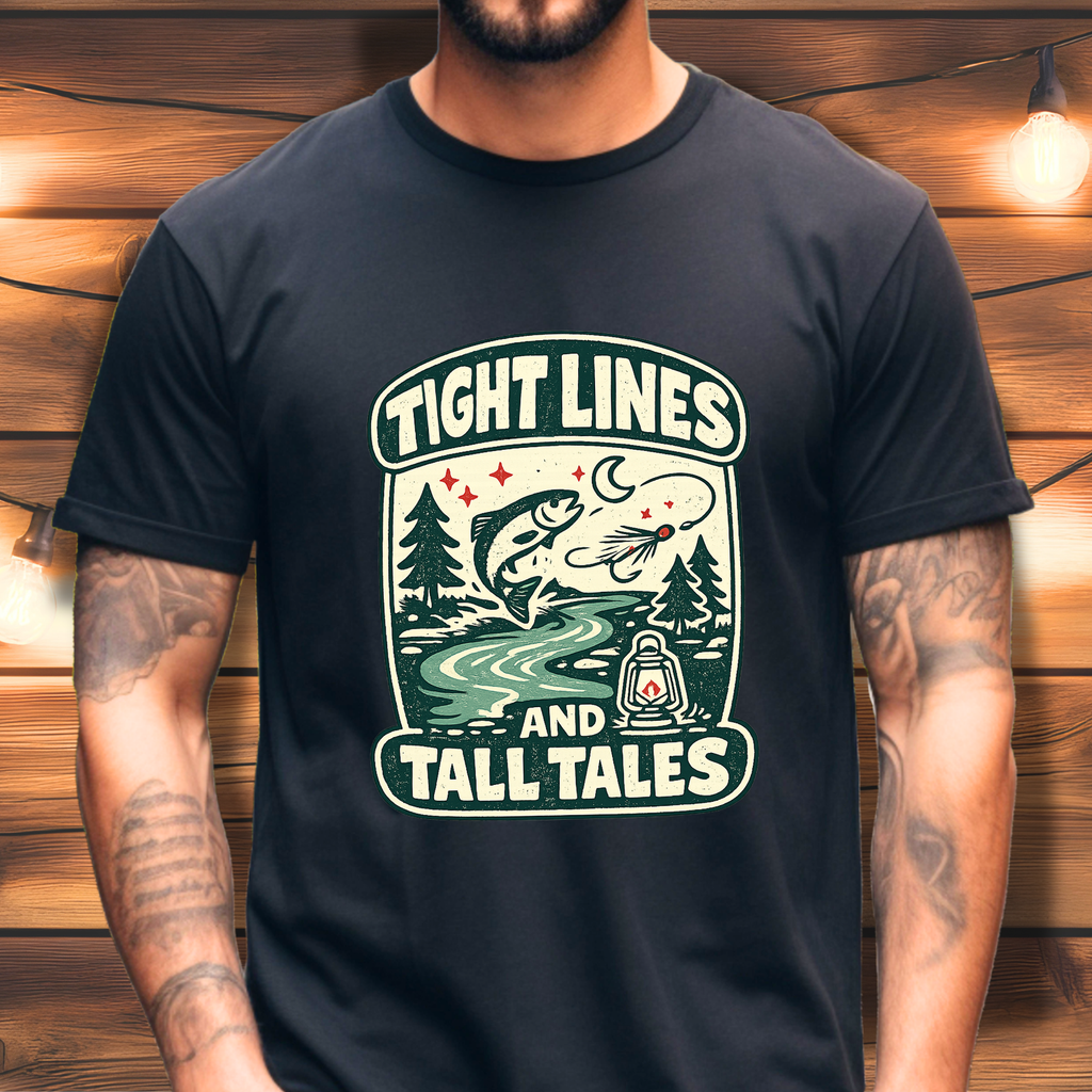 Tight Lines and Tall Tales Fishing T-Shirt