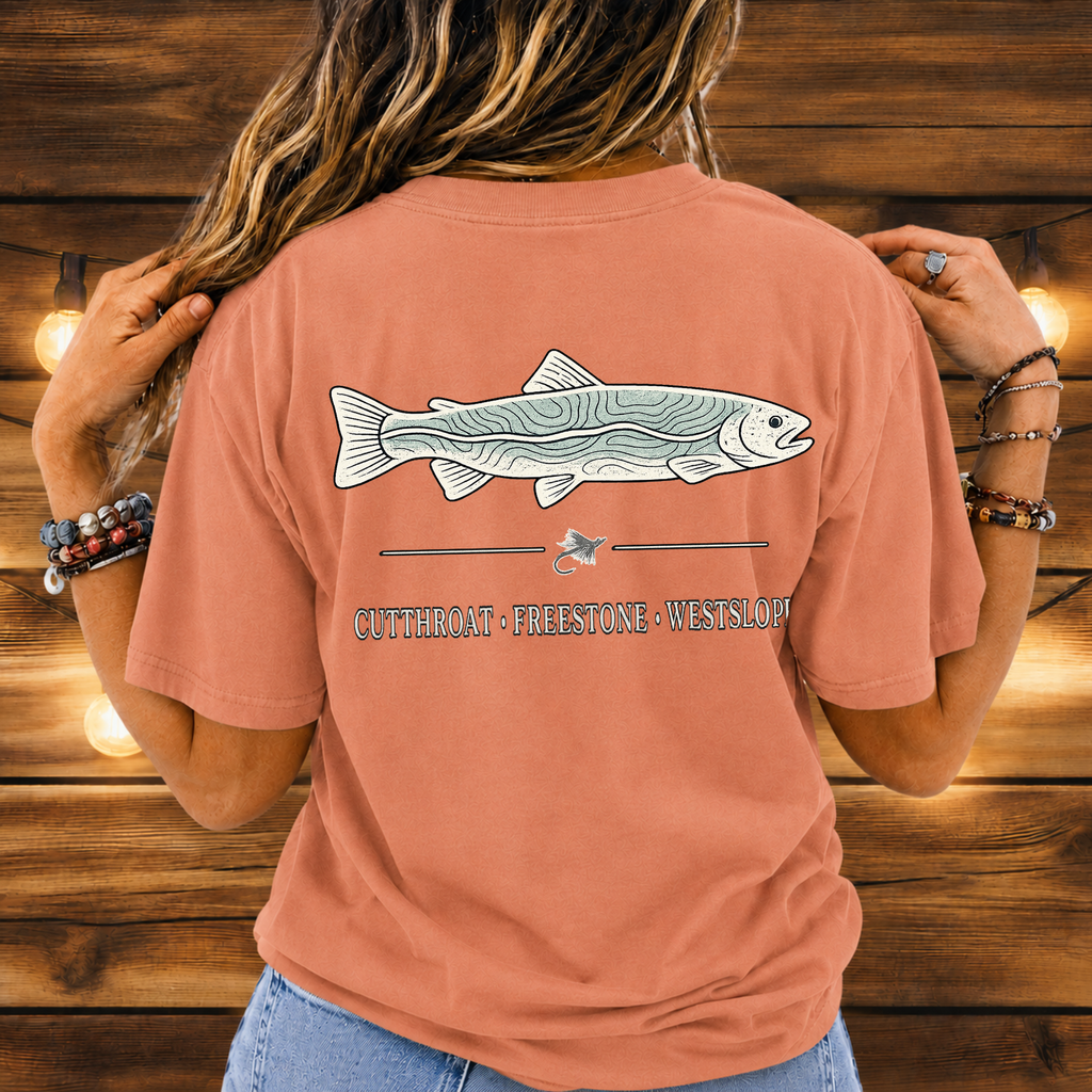Cutthroat Topography Fly Fishing T-Shirt
