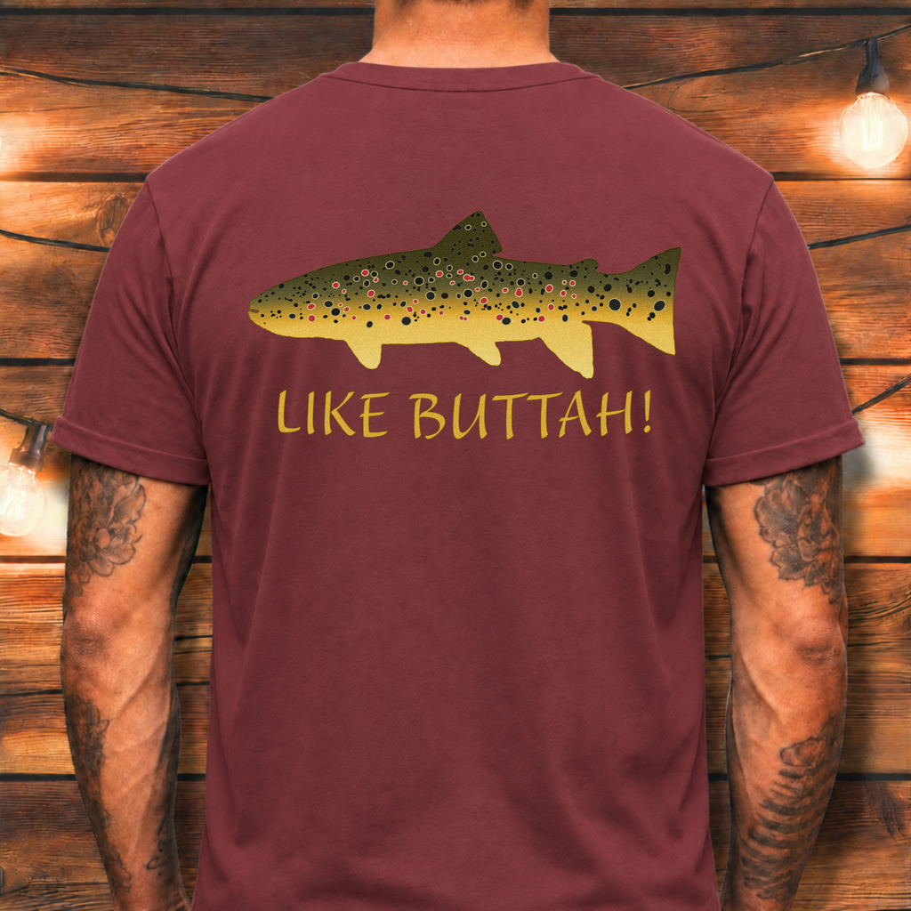 Like Buttah Brown Trout T-Shirt Back Print