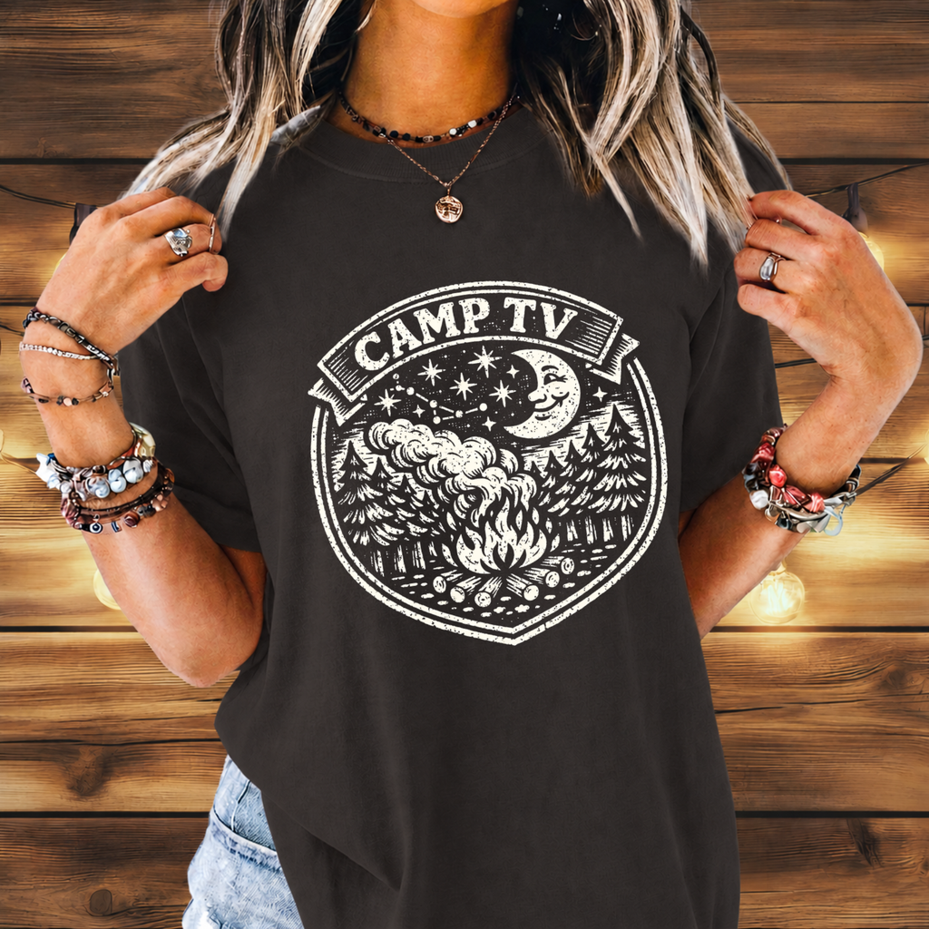 Camp TV Linocut T-shirt