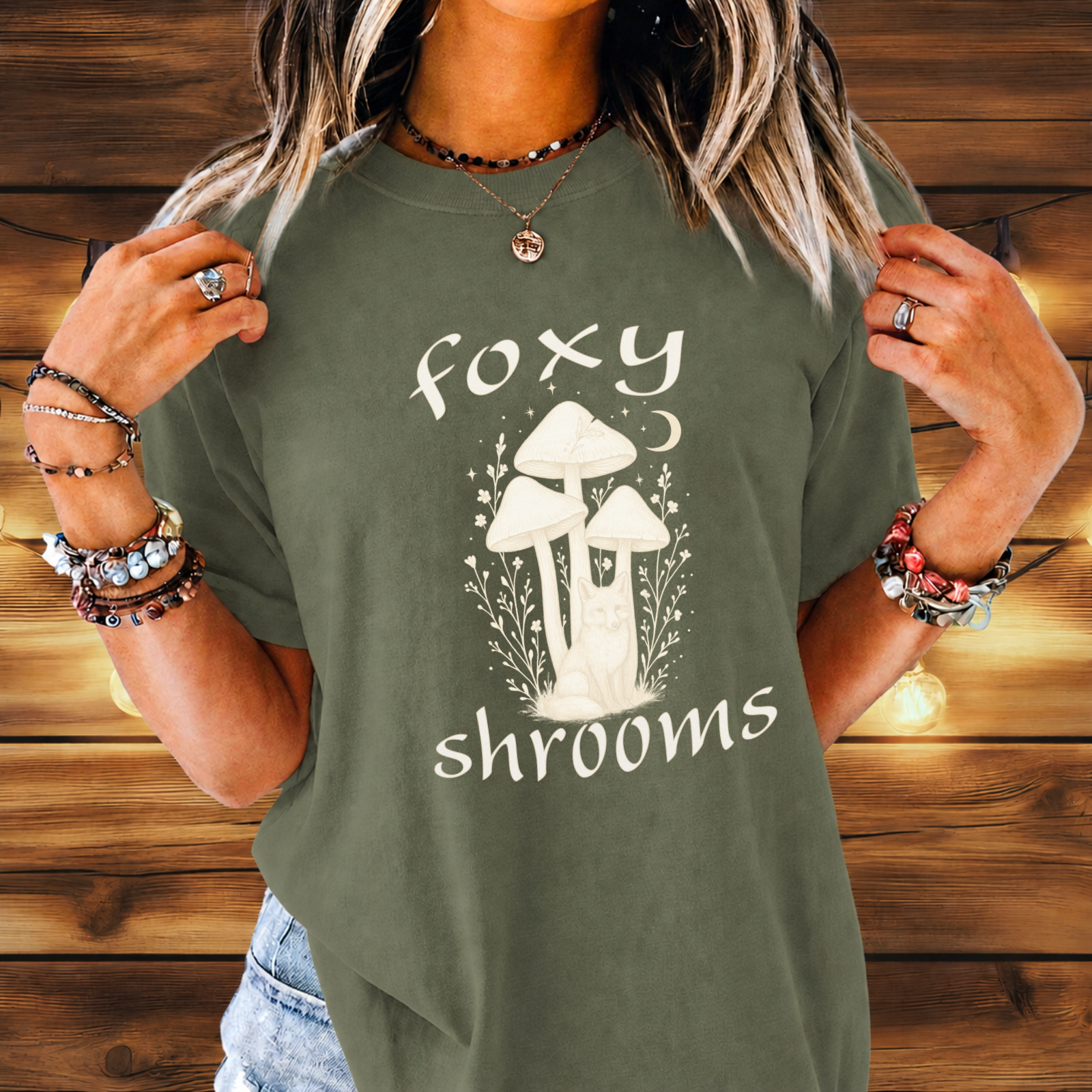 Foxy Shrooms Vintage Tattoo T-Shirt