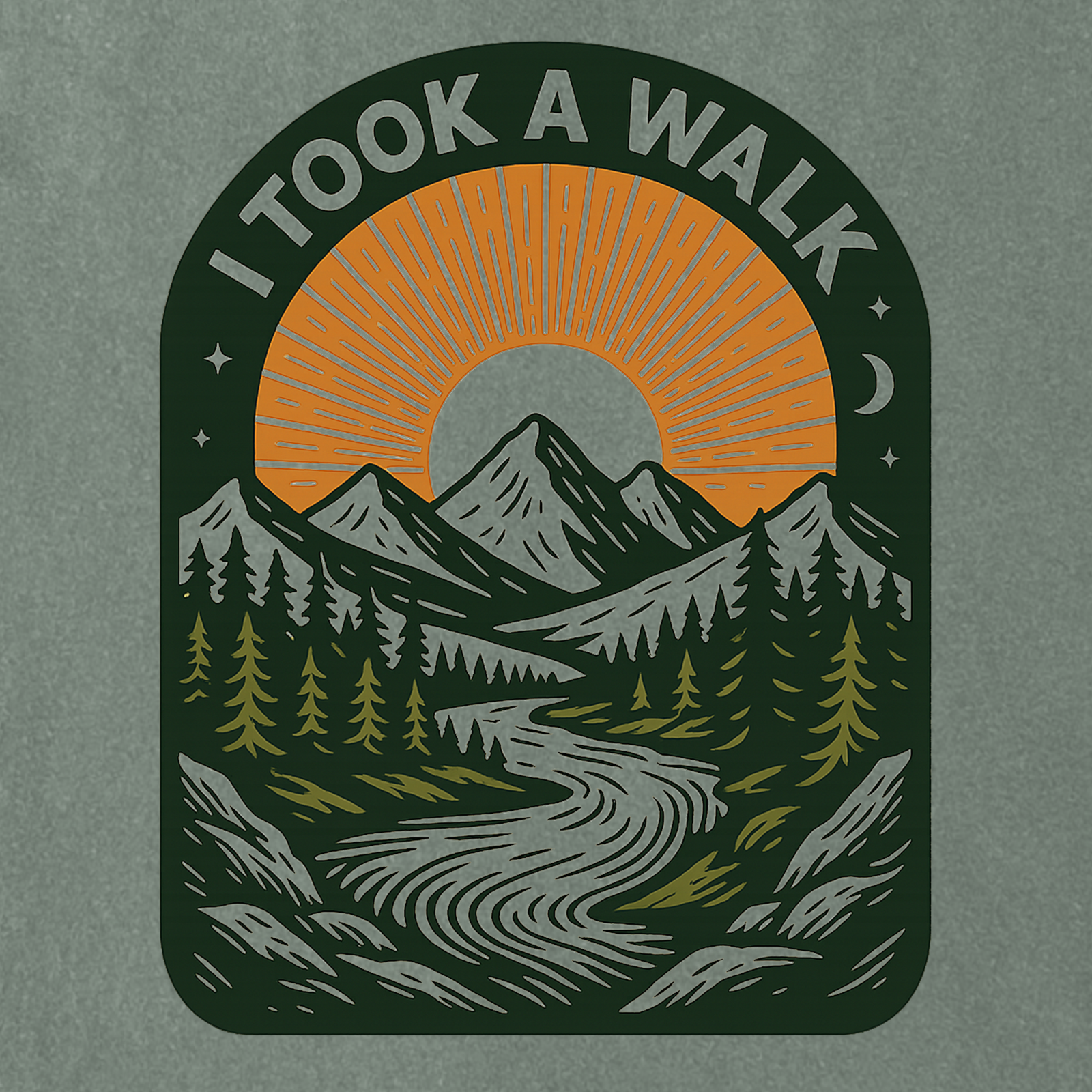 I Took a Walk T-Shirt — Vintage Mountain Scenic Tee