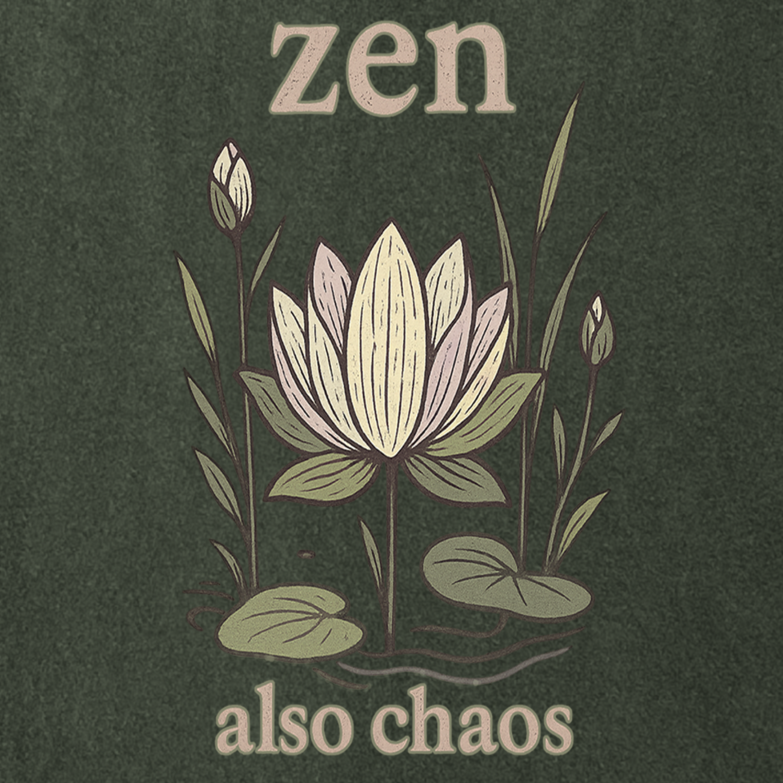 Zen & Chaos Lotus T-Shirt | Mindfulness Floral Tee