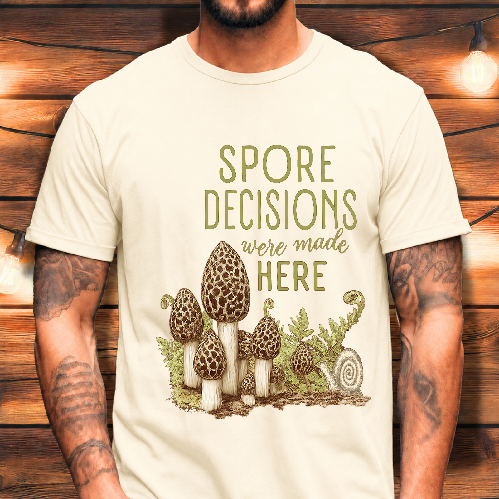 Spore Decisions Were Made Here Foraging Tee