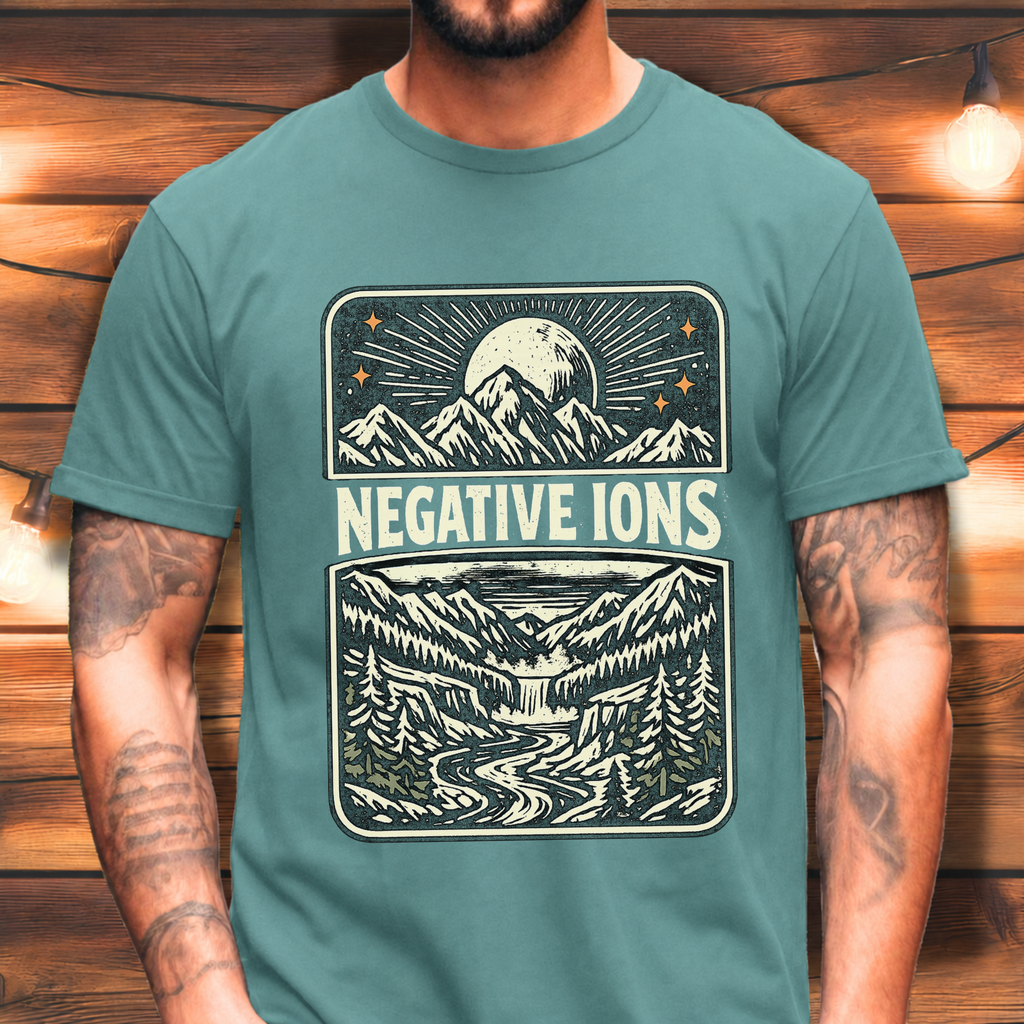 Negative Ions Mountain Moon Tee