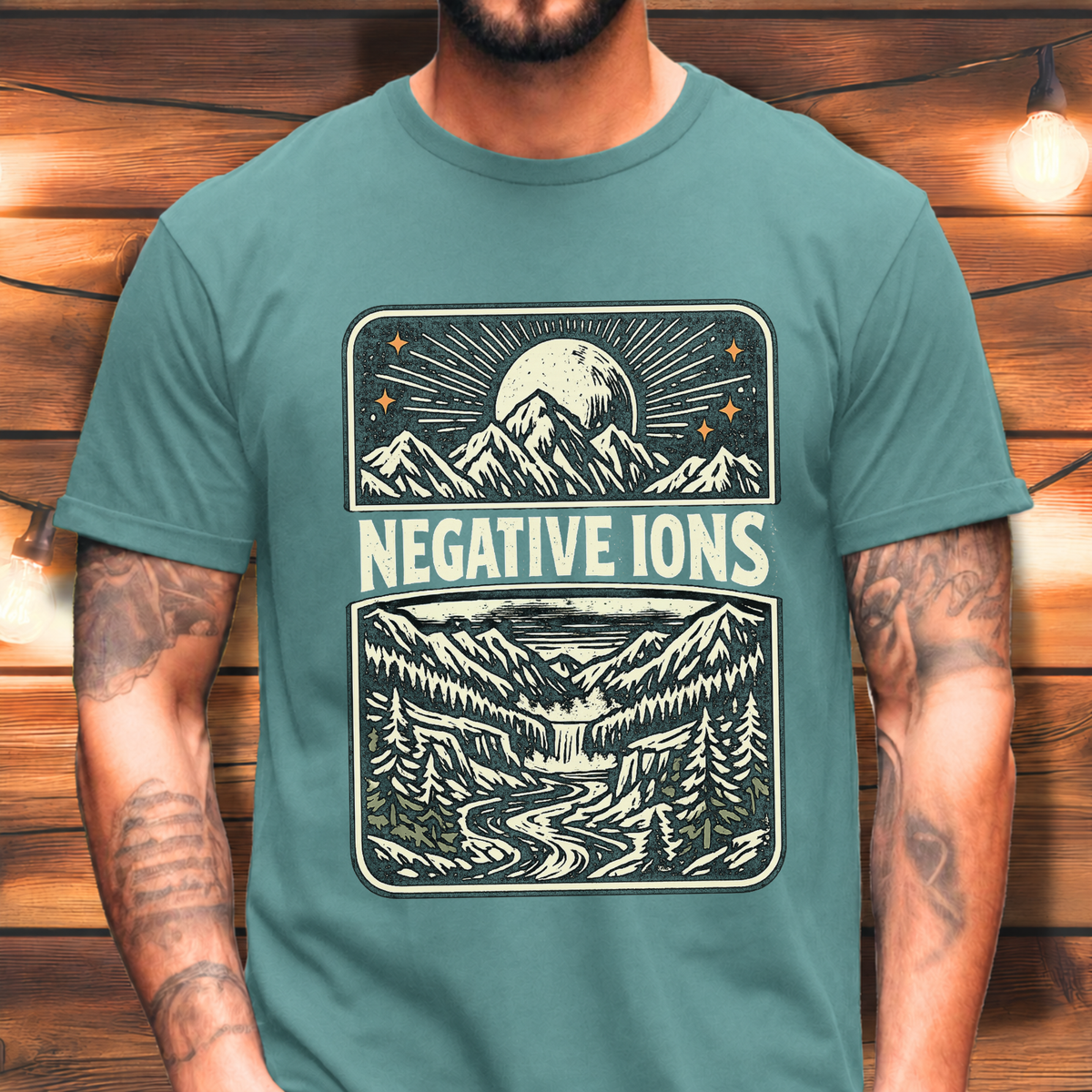 Negative Ions Mountain Moon Tee