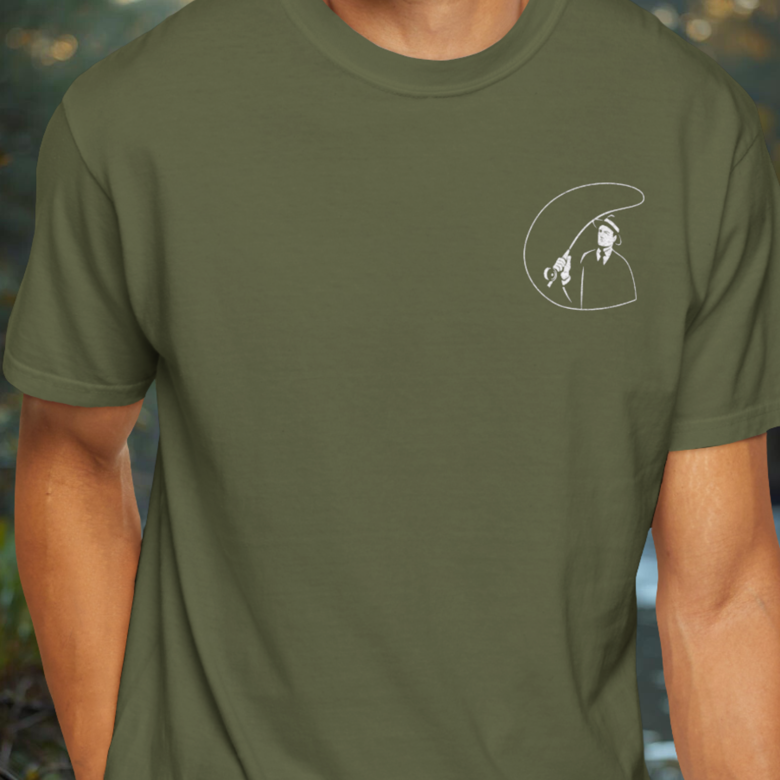 Men In Backing Fly Fishing T-shirt
