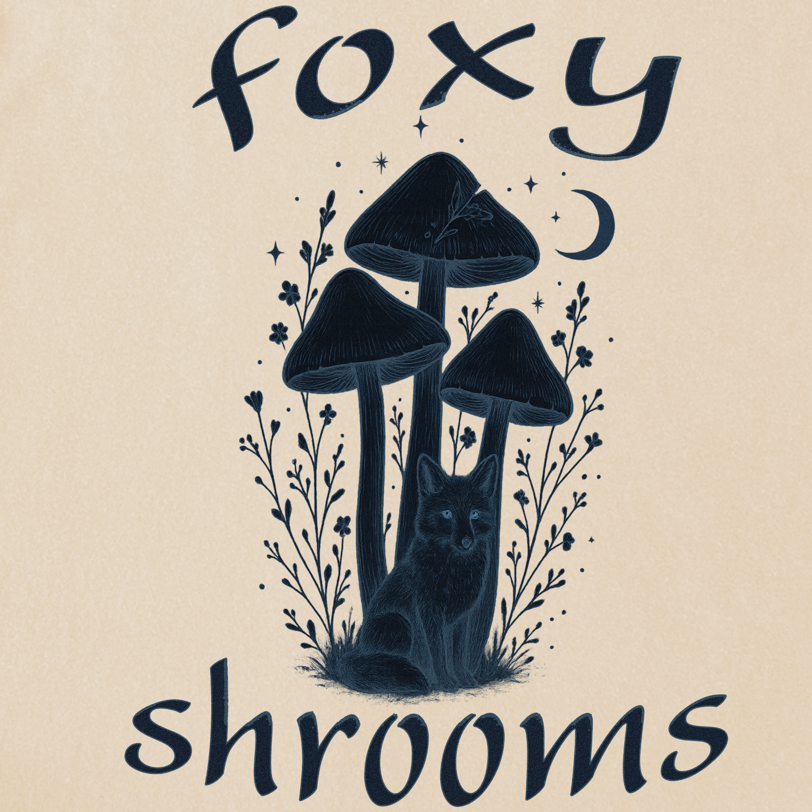 Foxy Shrooms Vintage Tattoo T-Shirt