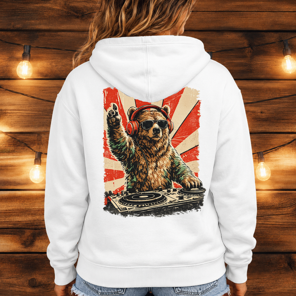 Bear at the Turntable Hoodie