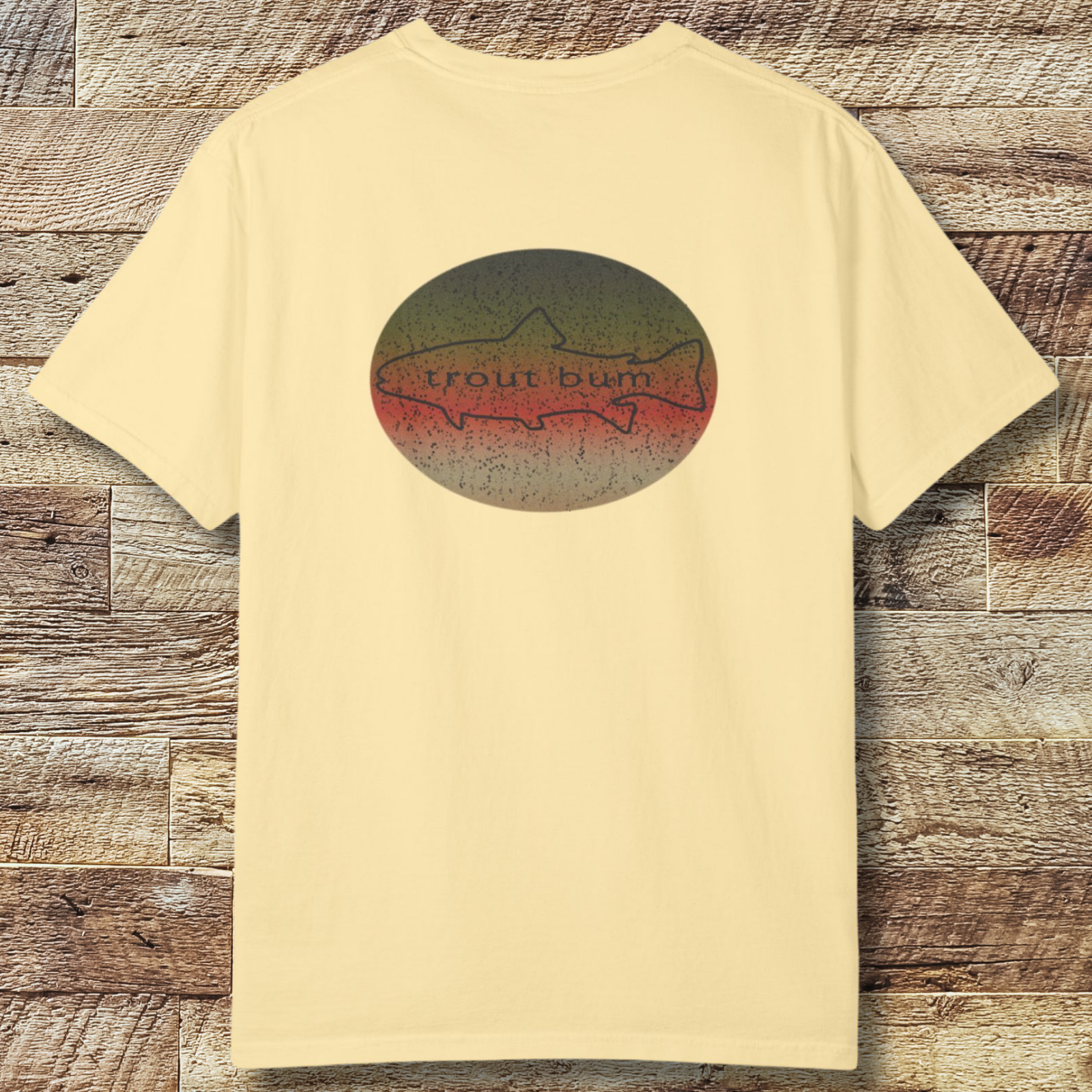 Trout Bum Back Print T‑Shirt — Vintage Fishing Graphic Tee