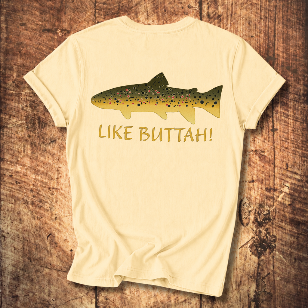 Like Buttah Brown Trout T-Shirt Back Print