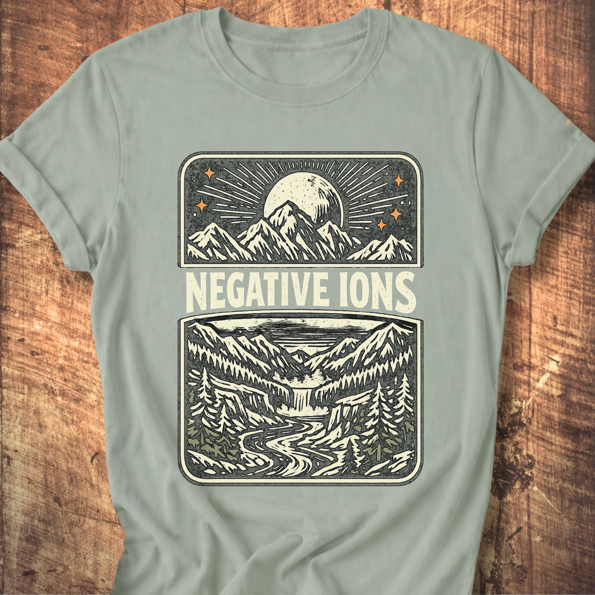 Negative Ions Mountain Moon Tee