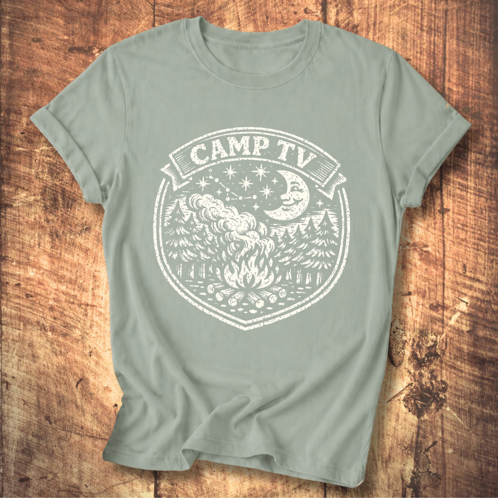 Camp TV Linocut T-shirt
