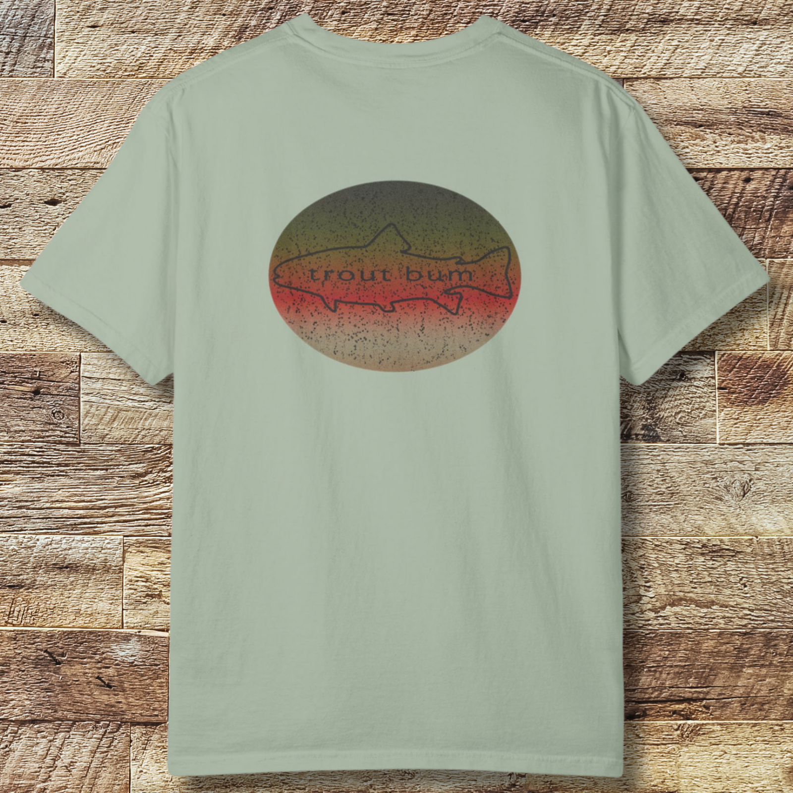 Trout Bum Back Print T‑Shirt — Vintage Fishing Graphic Tee