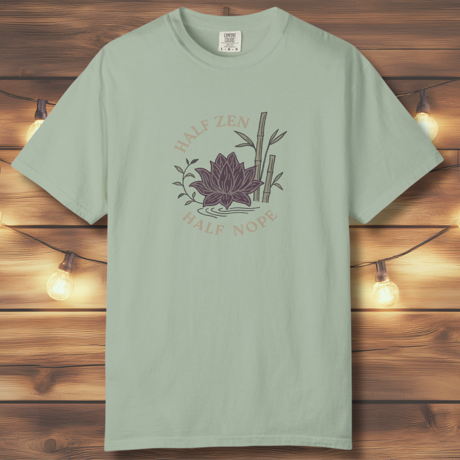 Half Zen Half Nope T-Shirt | Funny Lotus Mindfulness Tee