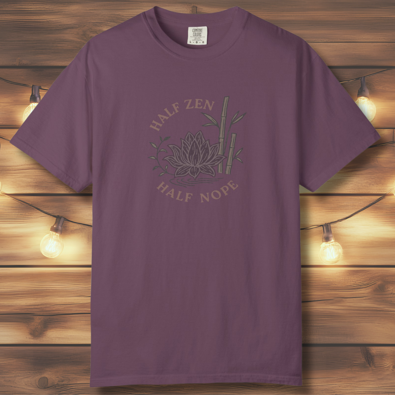 Half Zen Half Nope T-Shirt | Funny Lotus Mindfulness Tee