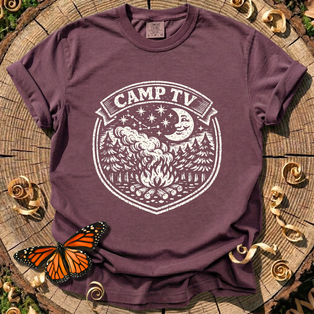 Camp TV Linocut T-shirt