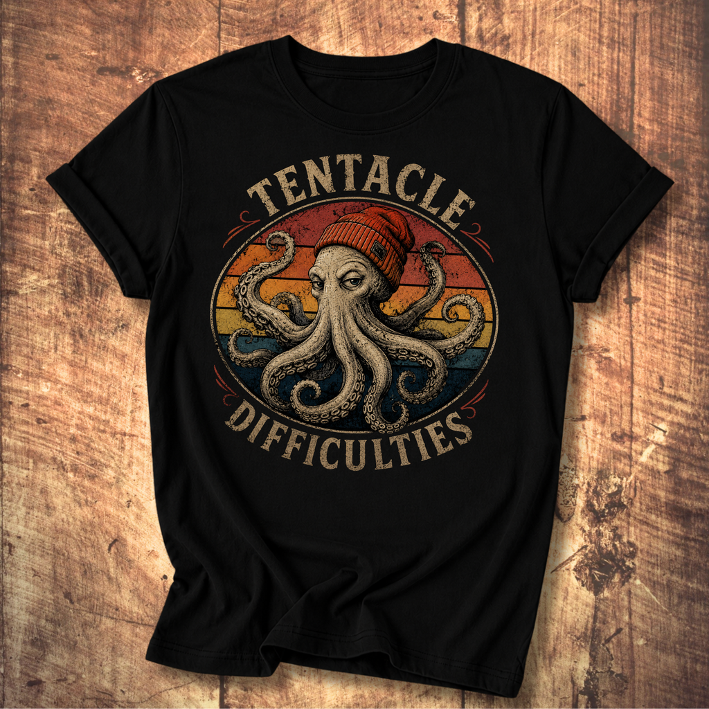 Tentacle Difficulties Back Print Tee
