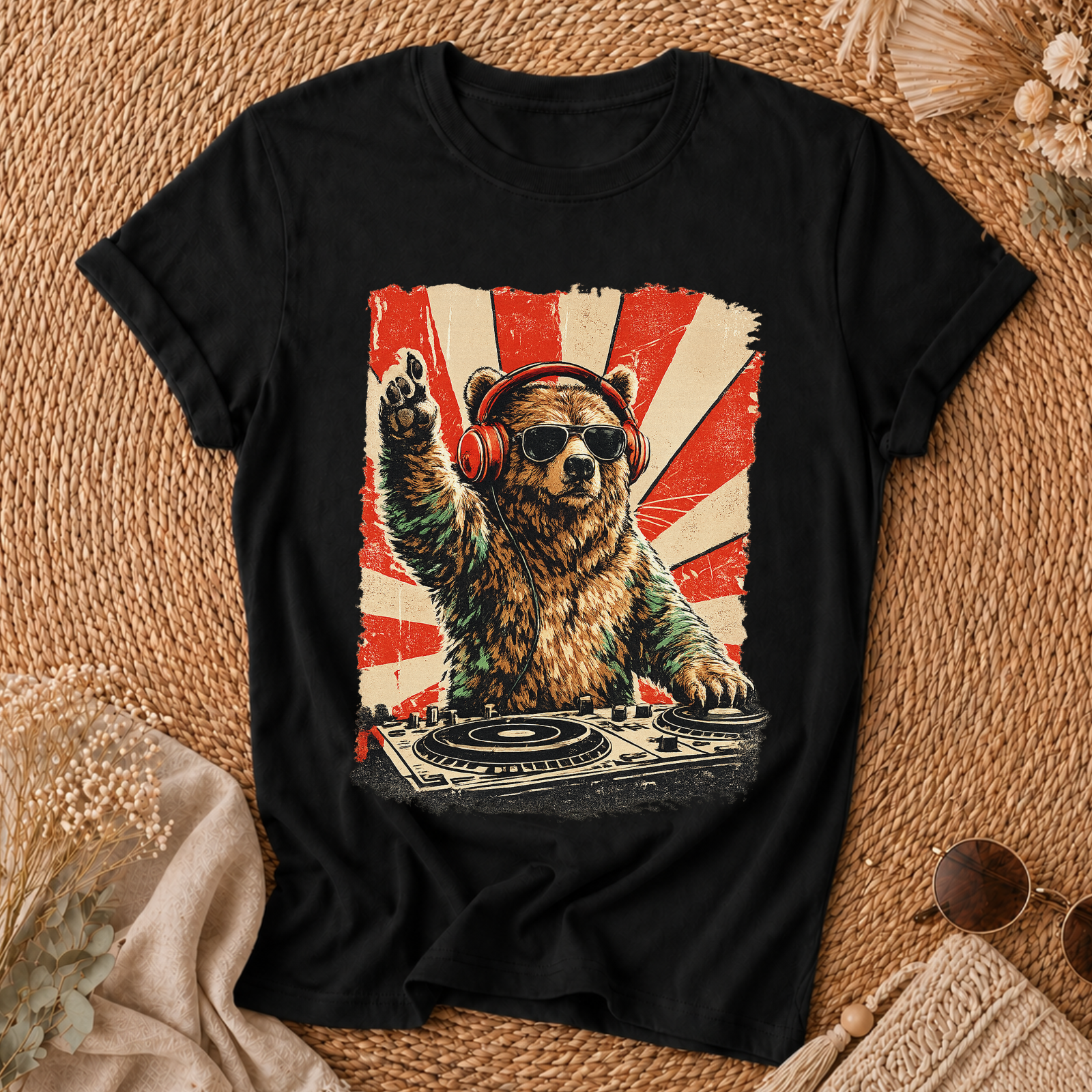 Bear At The Turntable Tee