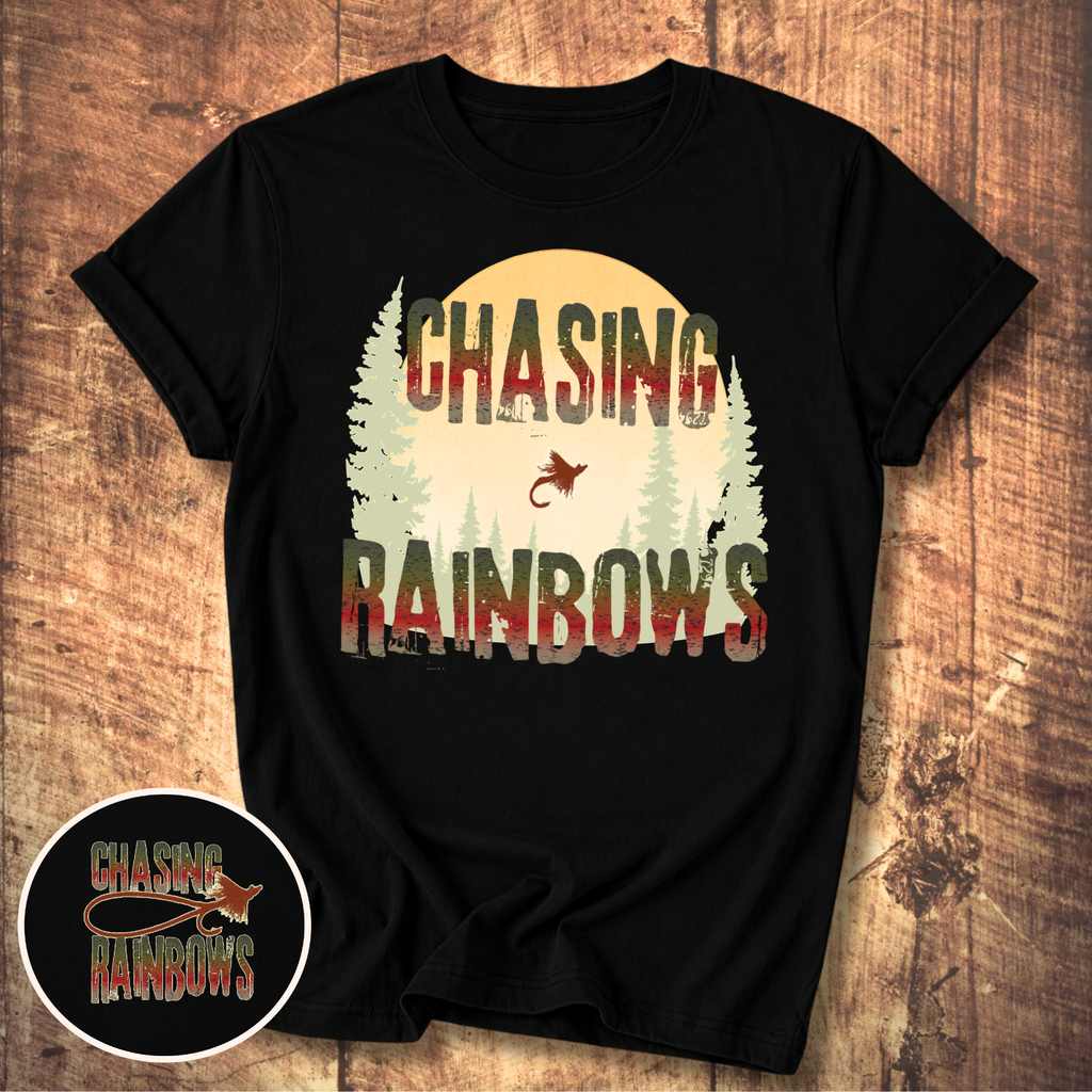 Chasing Rainbows Fly Fishing T-Shirt