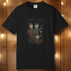 Ride or Die Skeleton Sledding Crew T-Shirt — Vintage Family Snow Day Tee