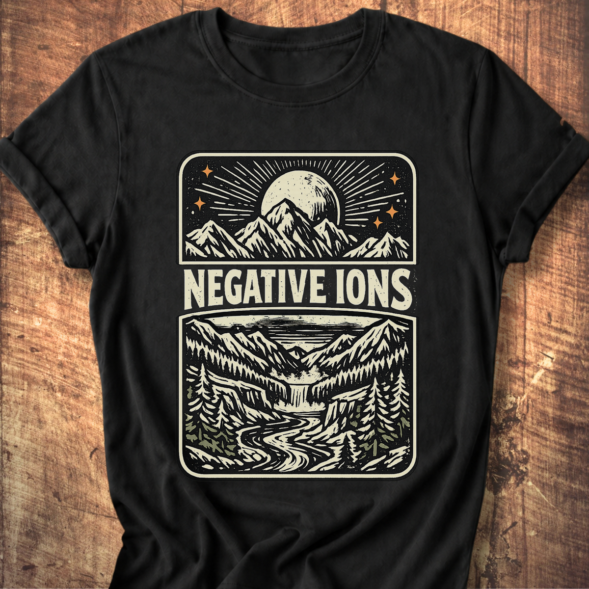 Negative Ions Mountain Moon Tee