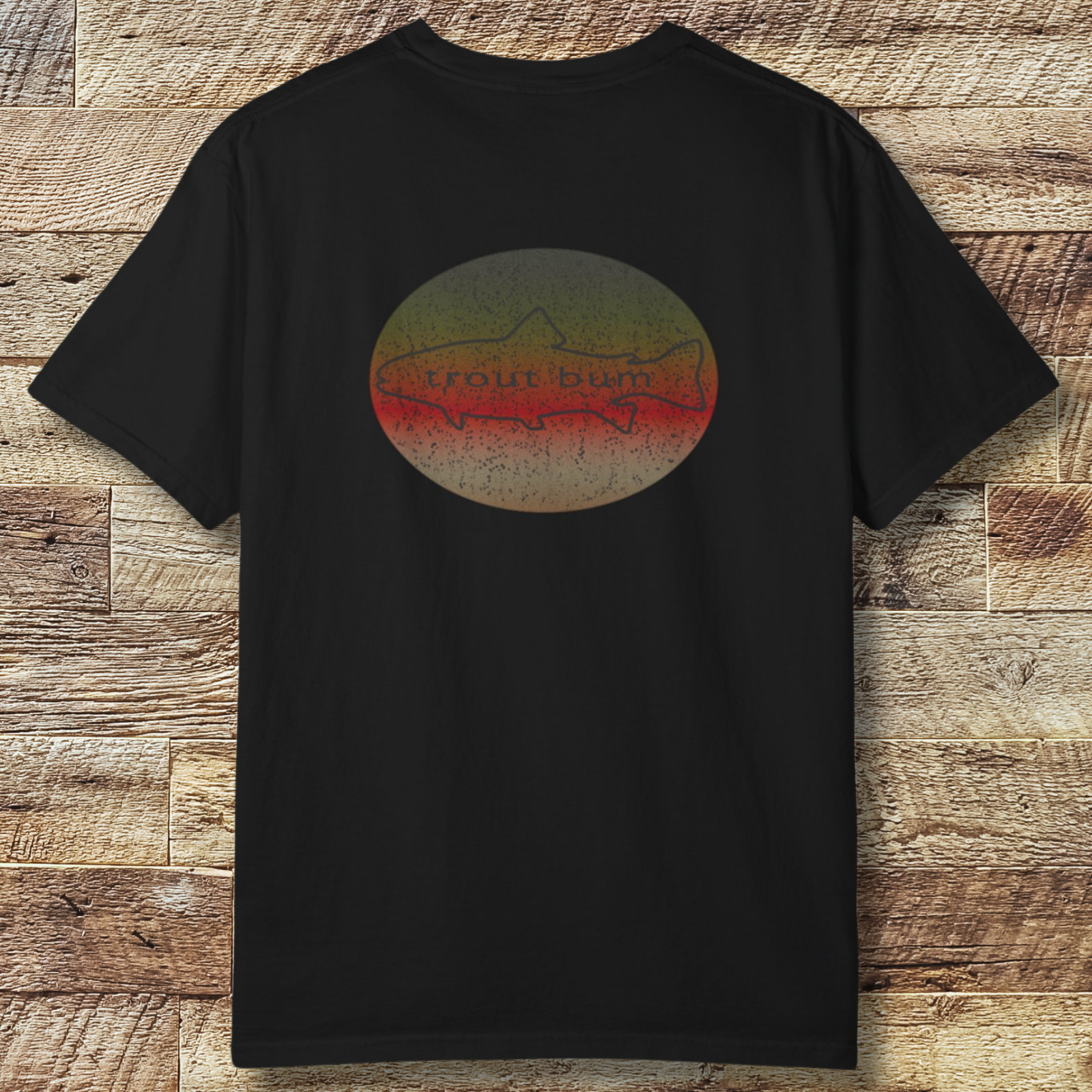 Trout Bum Back Print T‑Shirt — Vintage Fishing Graphic Tee