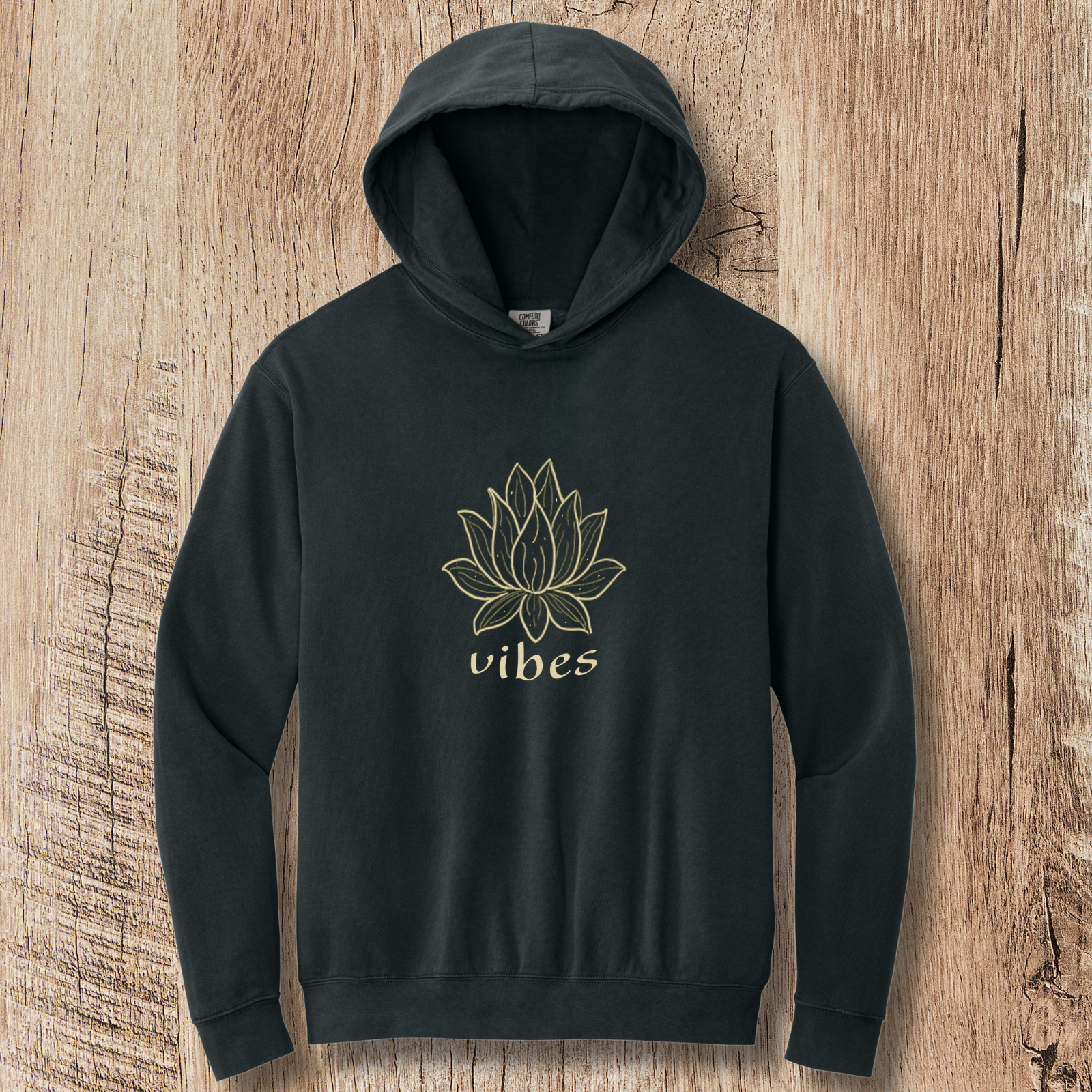 Lotus Vibes Hoodie — Minimal Yoga Hoodie