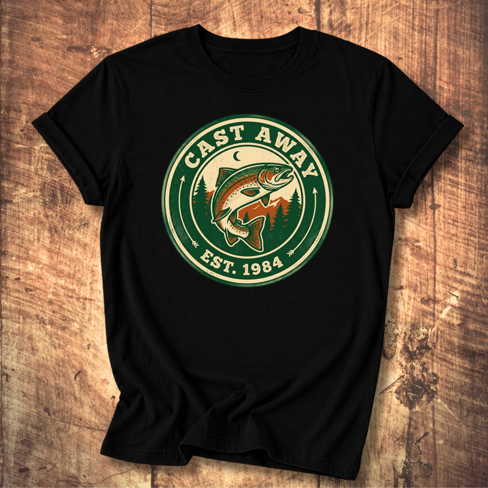 Cast Away Fishing Logo T-Shirt