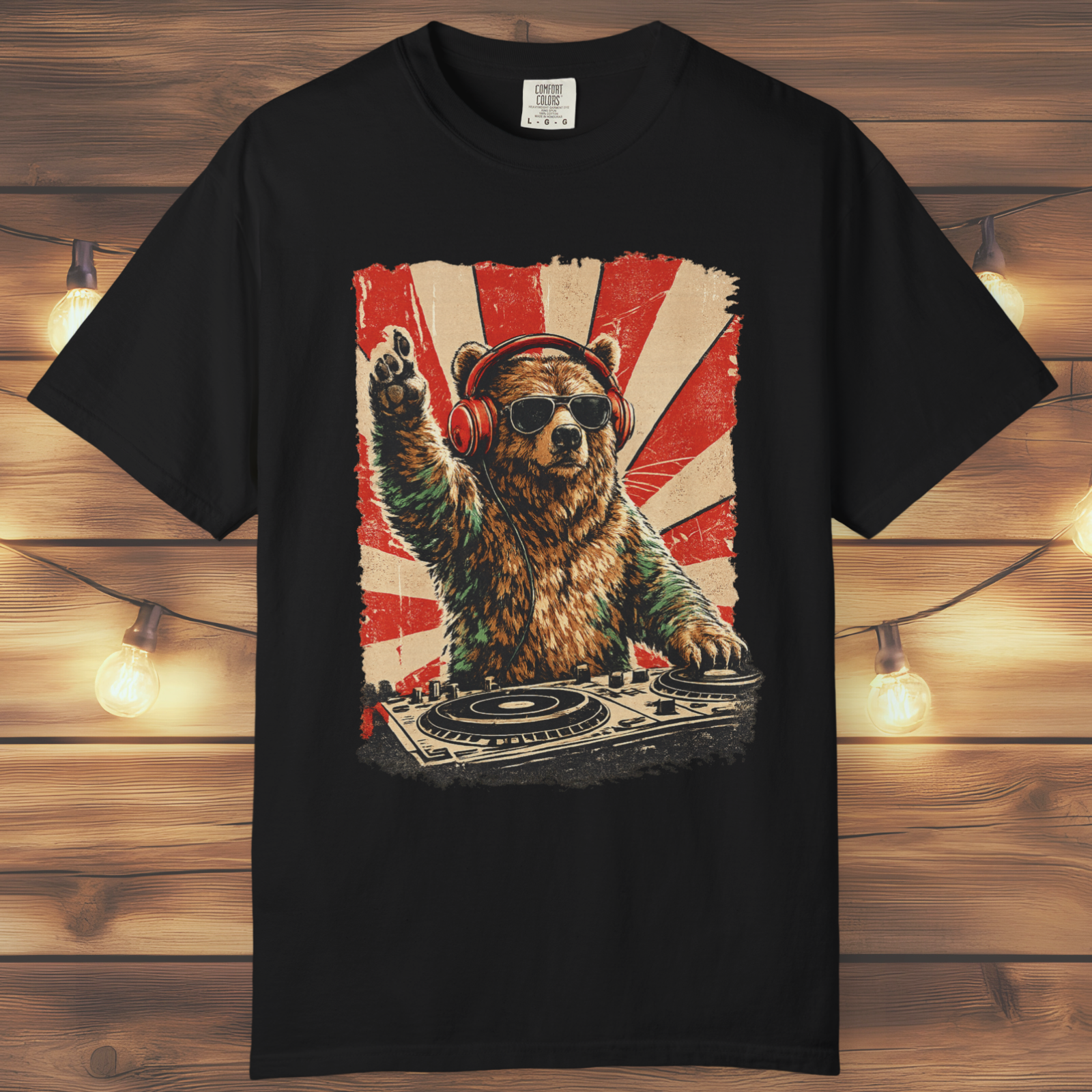 Bear At The Turntable Graphic T-Shirt