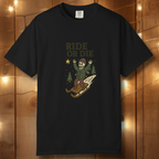 Ride or Die Skeleton Sledding T-Shirt — Vintage Winter Snow Sled Tee