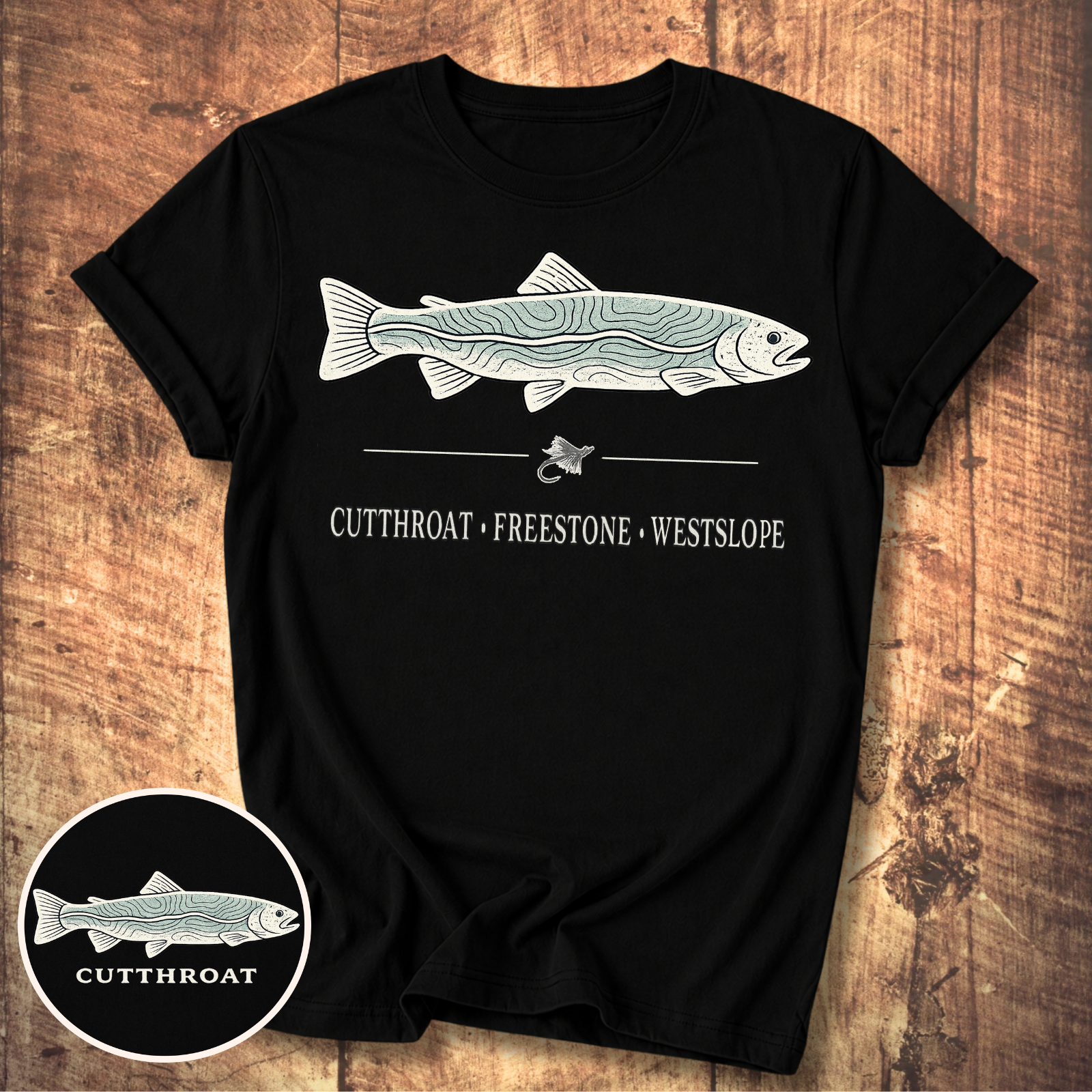 Cutthroat Topography Fly Fishing T-Shirt