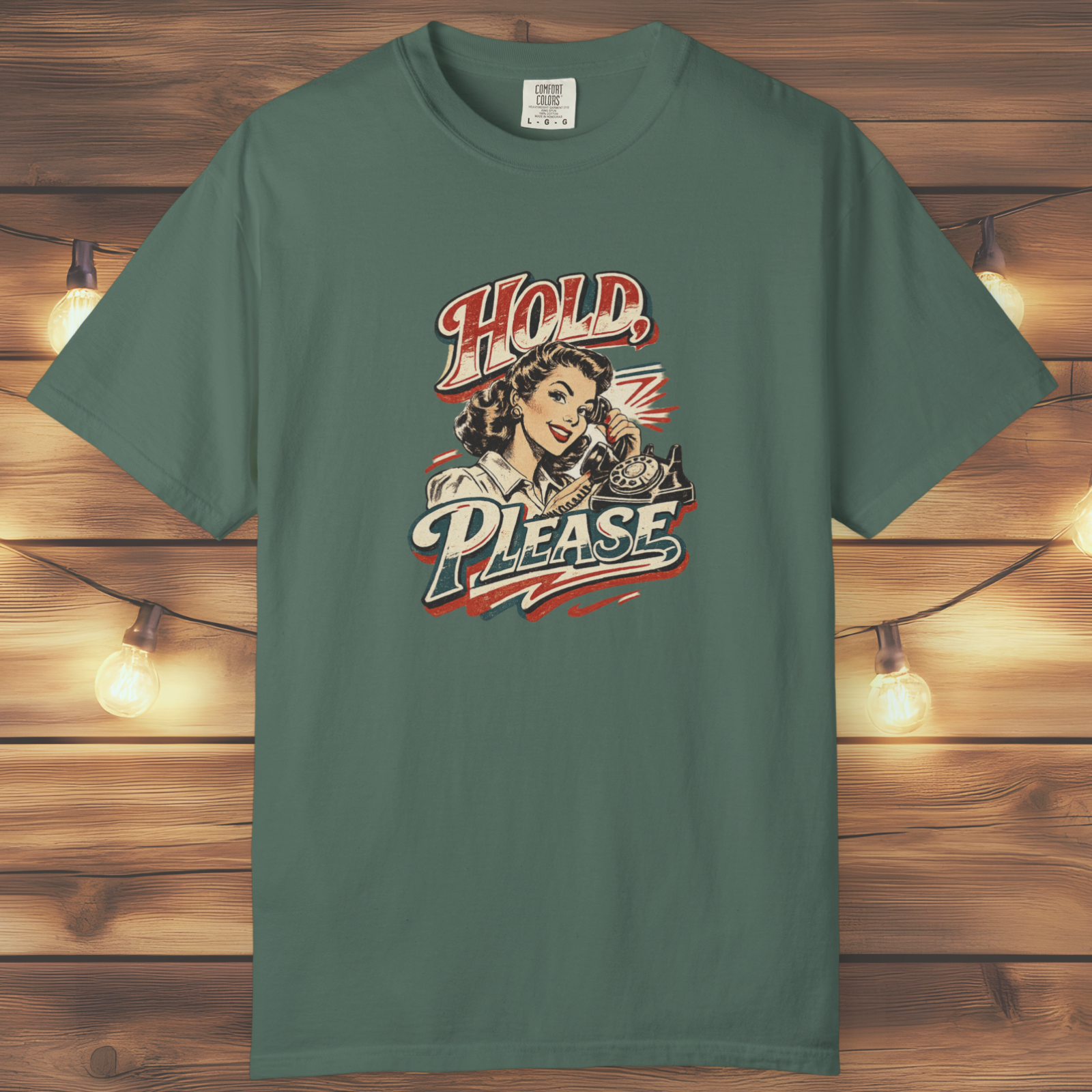 Hold Please Retro Pinup Tee