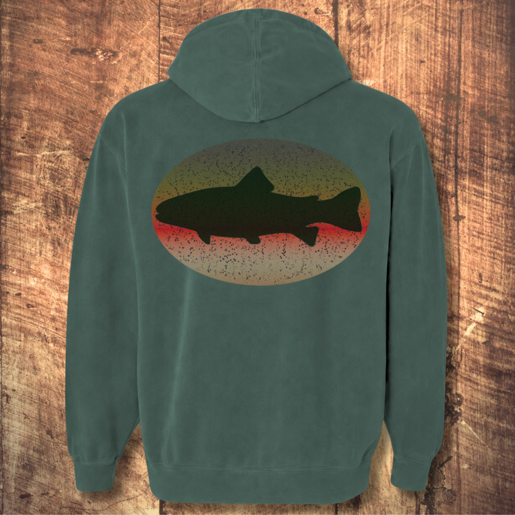 Trout Silhouette Hoodie Back Print