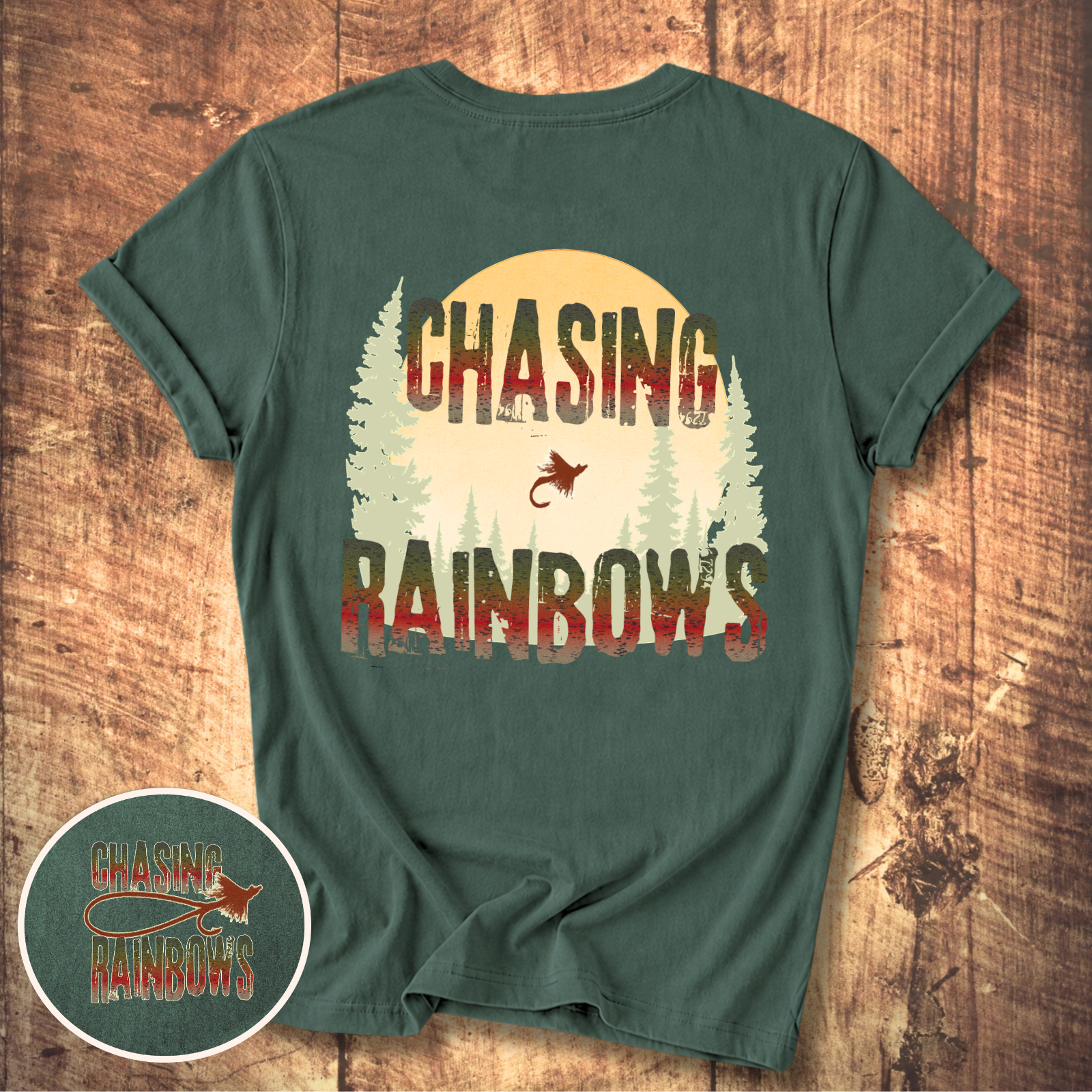 Chasing Rainbows Fly Fishing T-Shirt