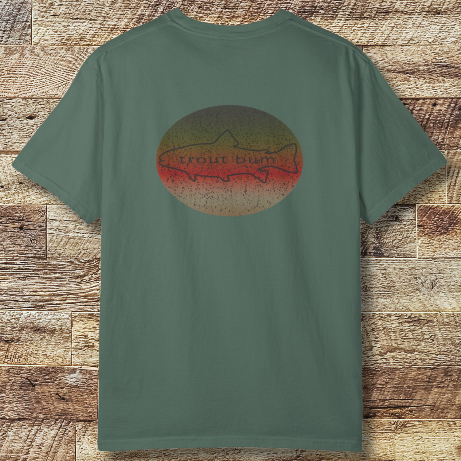 Trout Bum Back Print T‑Shirt — Vintage Fishing Graphic Tee