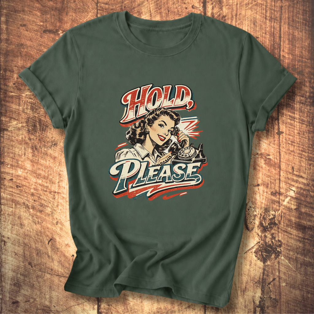 Hold Please Retro Pinup Tee