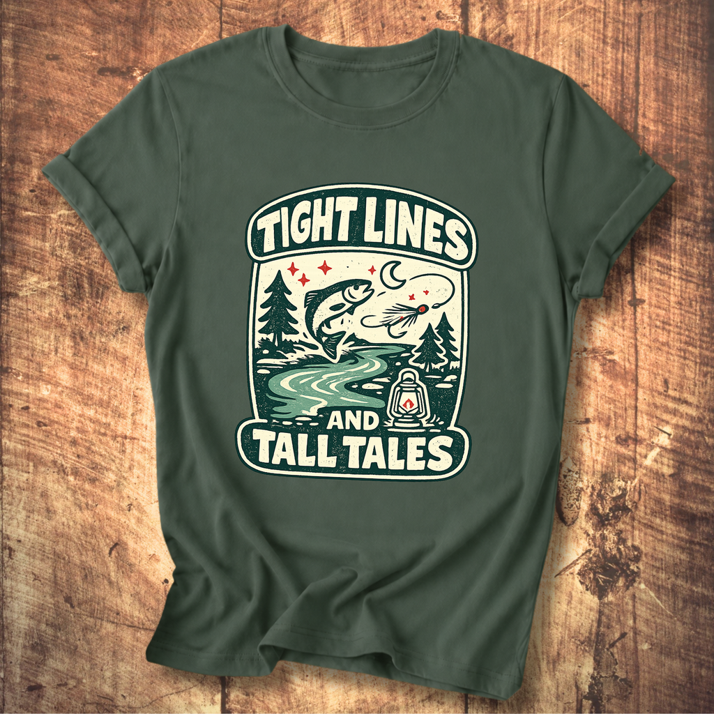 Tight Lines and Tall Tales Fishing T-Shirt