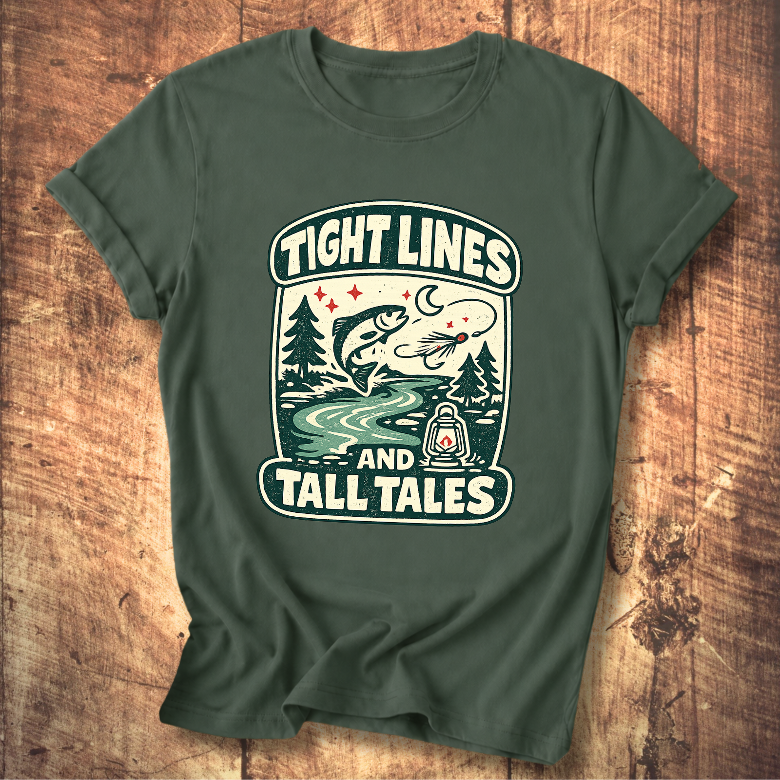 Tight Lines and Tall Tales Fishing T-Shirt