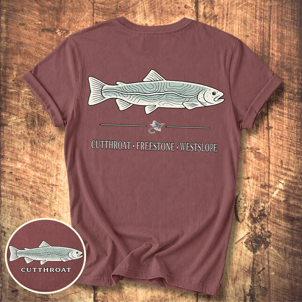 Cutthroat Topography Fly Fishing T-Shirt