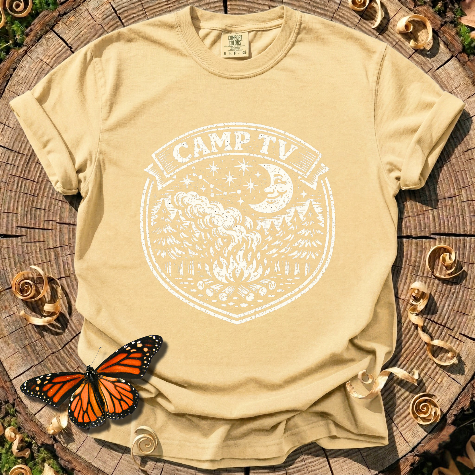 Camp TV Linocut T-shirt
